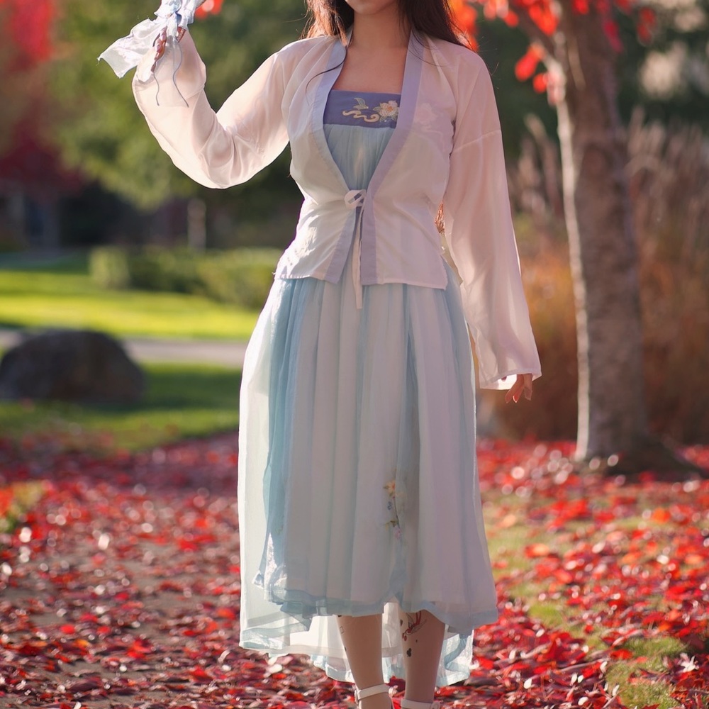 blue white hanfu size S